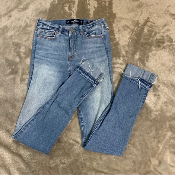 Hollister High Rise Super Skinny Cuffed Jeans 1S - Picture 2 of 5